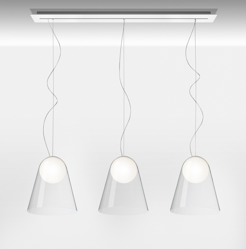 Foscarini Multi Pendant Linear Canopy White 90cm length