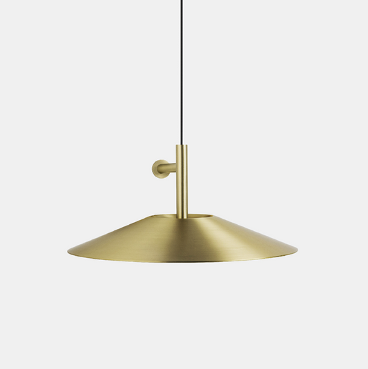 Hat Gold Wall Light With Round Shallow Cone Shade