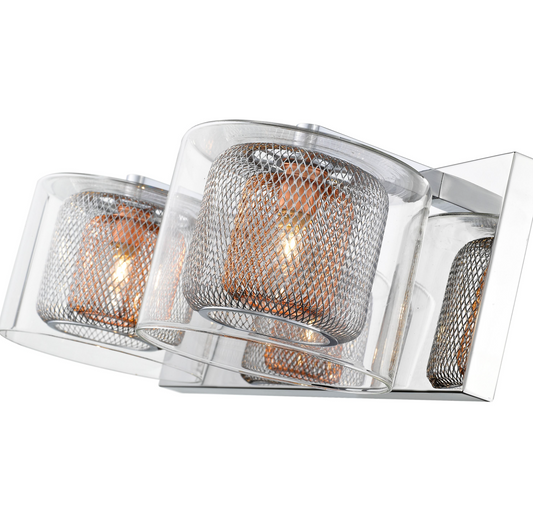 Eastcote Polished Chrome and Copper Double Wall Light - ID 8787