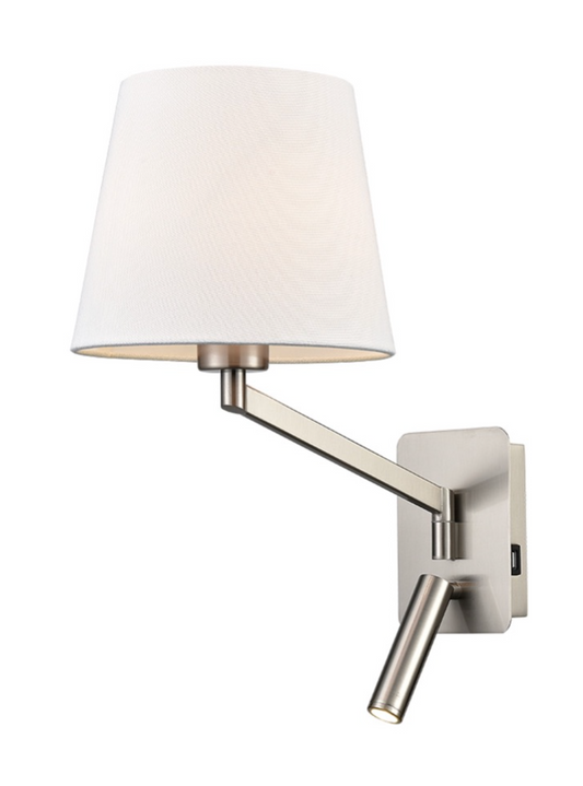 Swing Arm Bracket With USB/LED, Satin Nickel - ID 12031