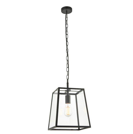 Matt Black Box Lantern - ID 12035