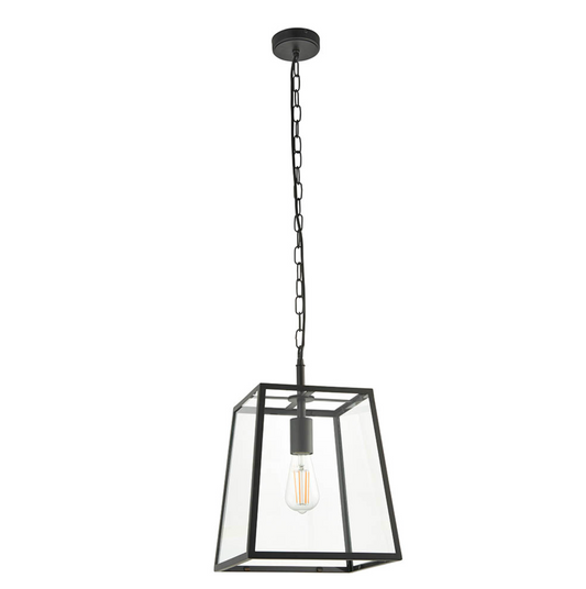 Matt Black Box Lantern - ID 12035