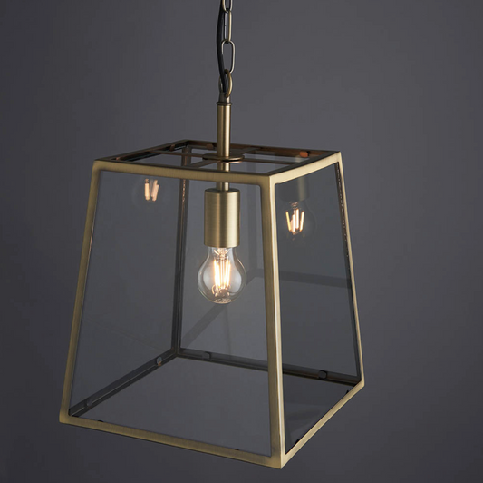 Single Box Pendant, Antique Brass - ID 12037