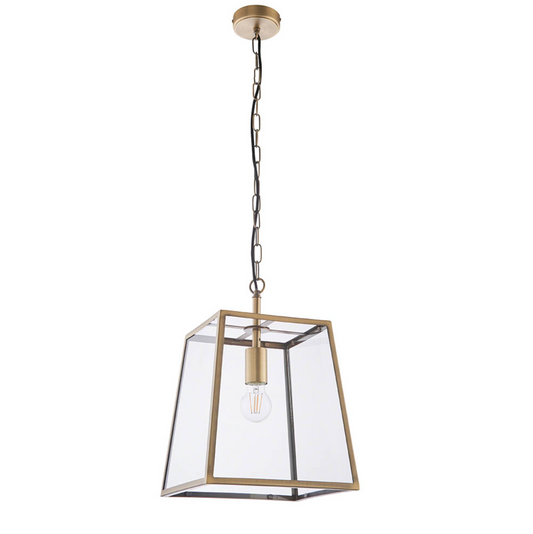 Single Box Pendant, Antique Brass - ID 12037