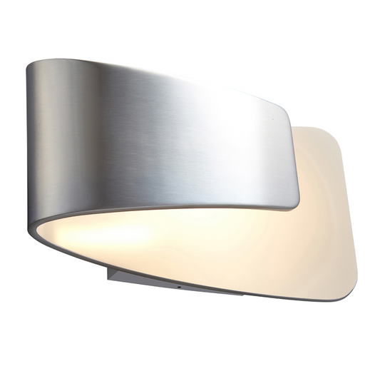 Curved Wall Light, Brushed Aluminium - ID 12049