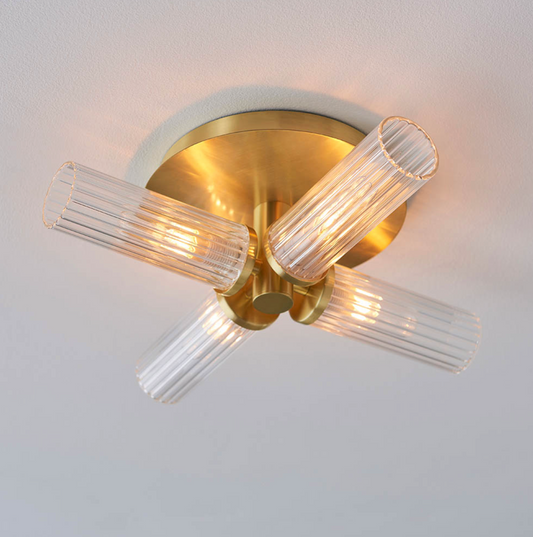 4lt Semi Flush, Gold - ID 12050
