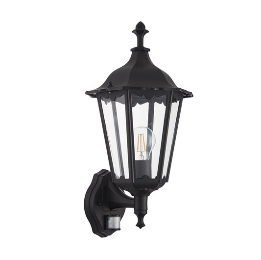 Exterior PIR Wall Lantern, Black - ID 12072