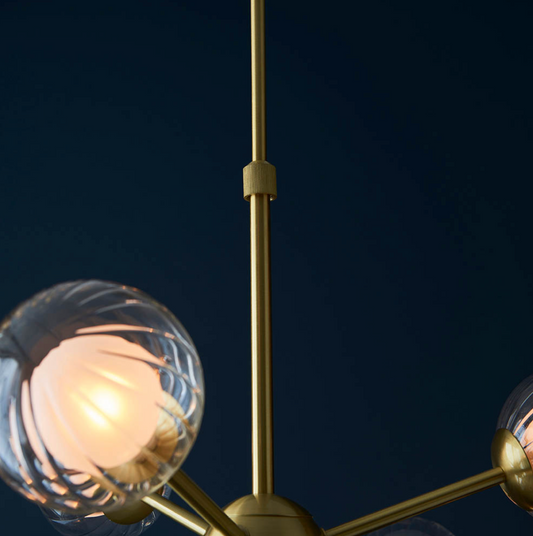 9 Light Pendant, Satin Brass - ID 12091