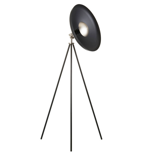 Leaning Matt Brass Floor Lamp with Black Shade - ID 11028 – London