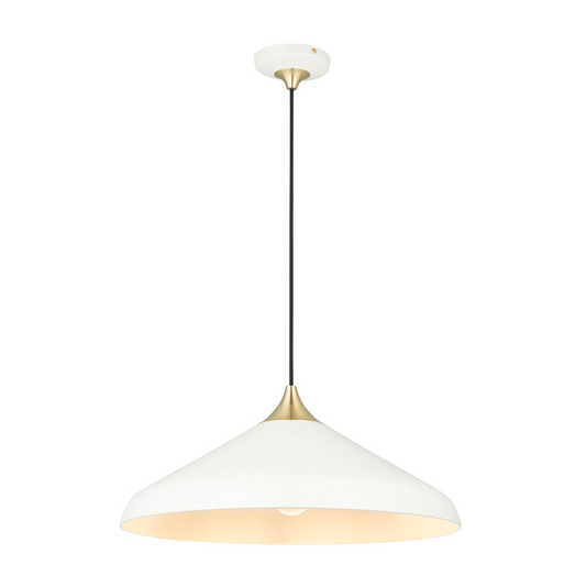 Warm White Coned Pendant with Brushed Brass Plate - ID 12101