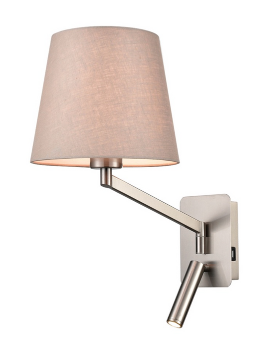 Swing Arm Bracket With USB/LED, Taupe Shade - ID 12124