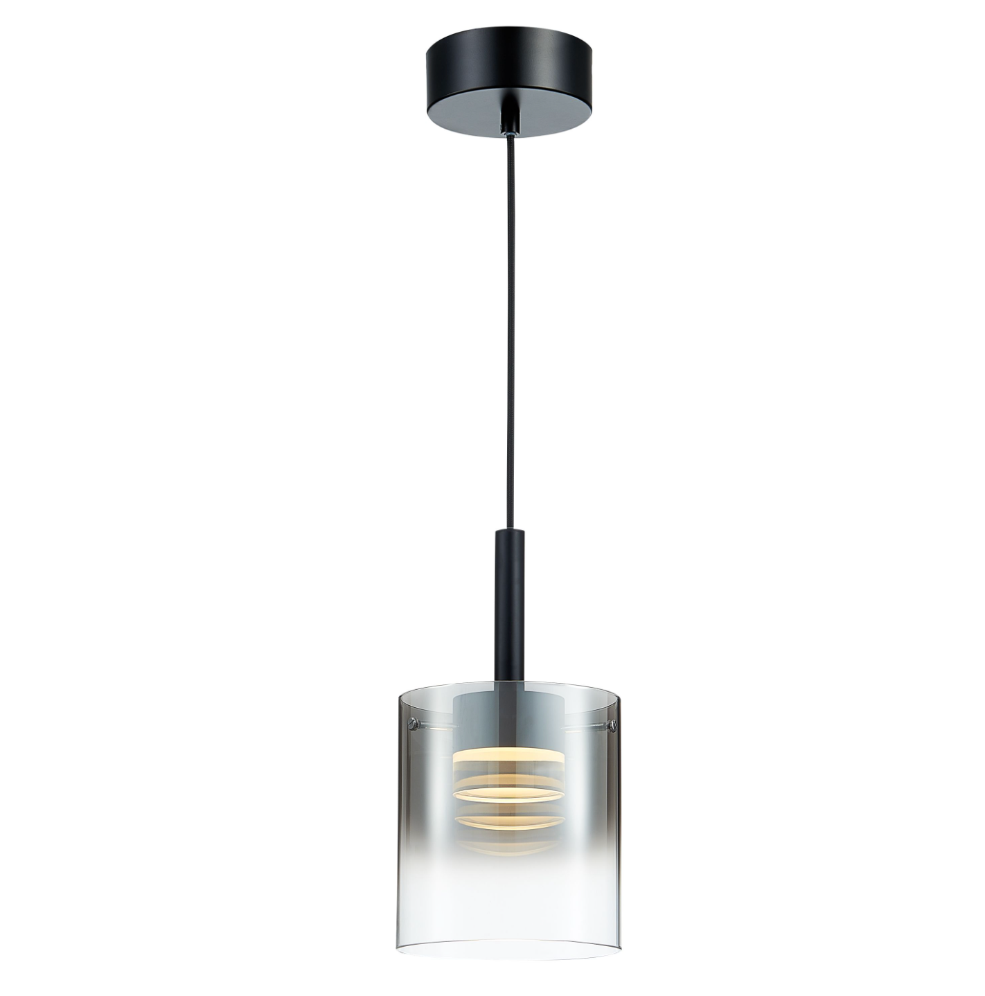 Single Smoked Pendant, Matt Black - ID 12157