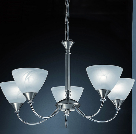 5lt Semi-Flush Ceiling Light, Brushed Nickel - ID 12315