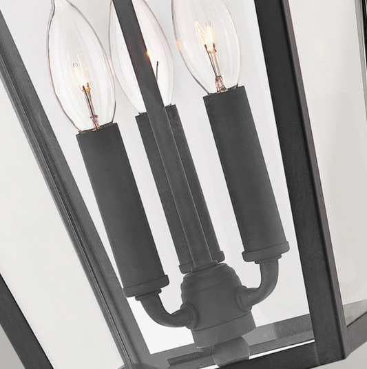 Large Outdoor Box Chain Lantern, Black - ID 12367