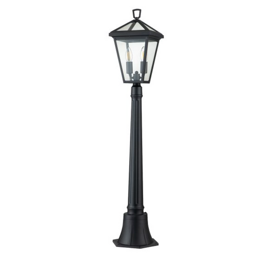 Outdoor Pillar Lantern, Black - ID 12368