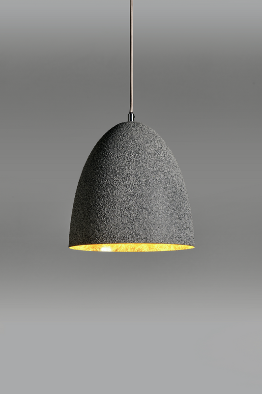 Handel Asphalt Single Pendant In Grey With Gold Leaf Inner - ID 9103 - EX-DISPLAY