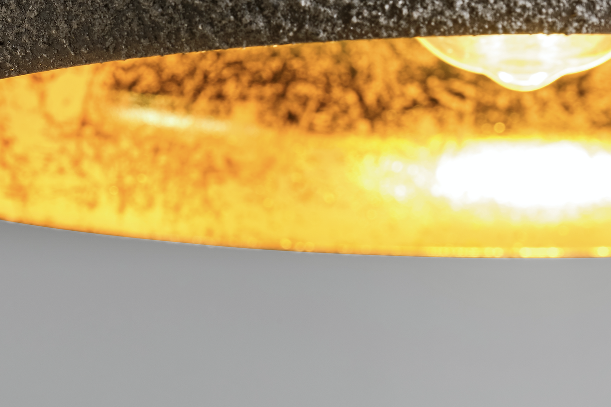 Handel Asphalt Single Pendant In Grey With Gold Leaf Inner  - ID 9103 - EX-DISPLAY