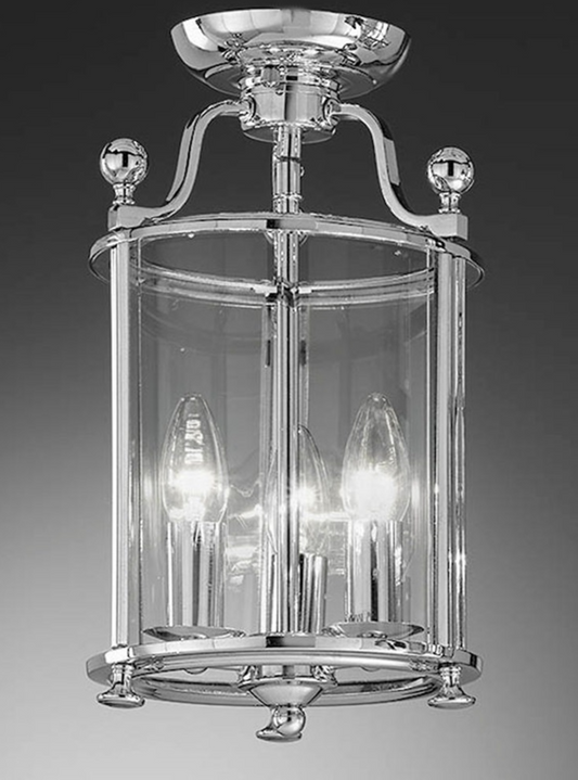 Nethy 3 Lamp Chrome Flush Lantern - ID 6216