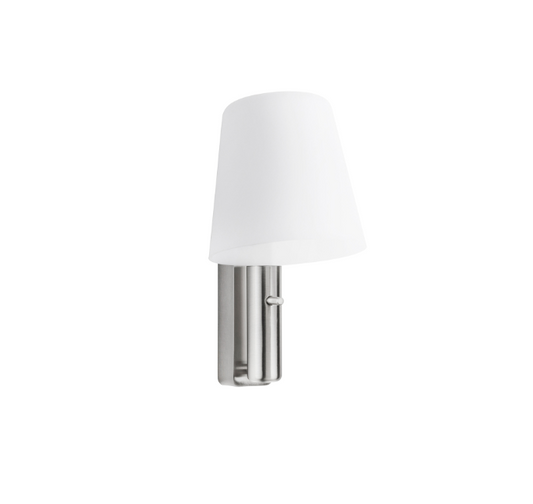 Nado satin nickel LED wall light & reading spotlight with opal shade ID 9343