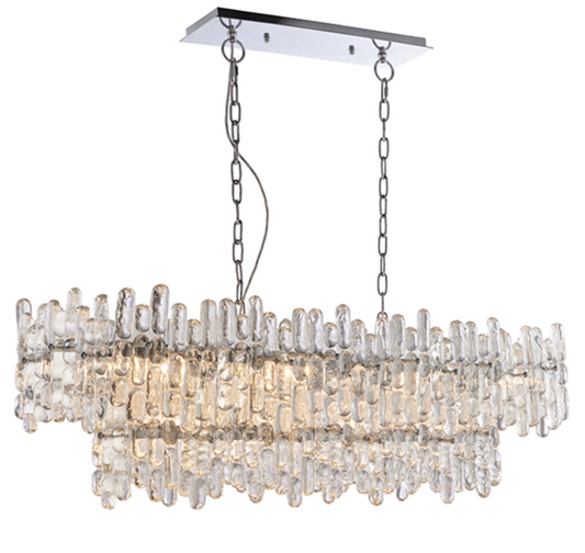 Linear Ice 12 Arm Chandelier - ID 9638
