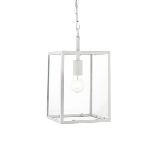 White Square Box Lantern - ID 9645