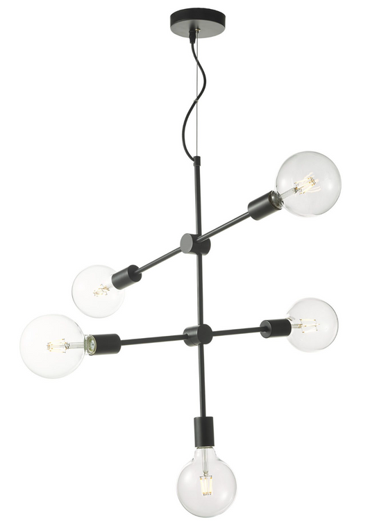 Satin Black 5 Light Pendant ID - 9713 DISCONTINUED