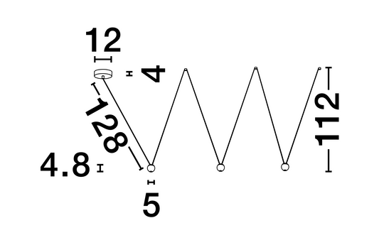 NOC Black Aluminium & Fabric Wire 3 Lamp Linear Pendant - ID 9958