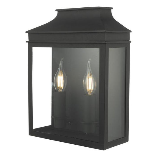 Halston 2 Lamp Coach Lantern In Matt Black - ID 9284