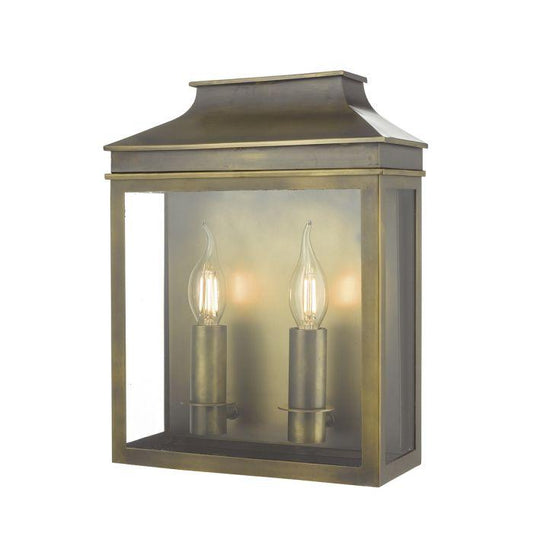 Halston 2 Lamp Coach Lantern In Weathered Brass - ID 9285