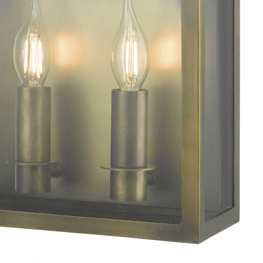 Halston 2 Lamp Coach Lantern In Weathered Brass - ID 9285