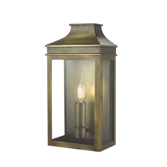 Halston 1 Lamp Coach Lantern In Weathered Brass - ID 9286