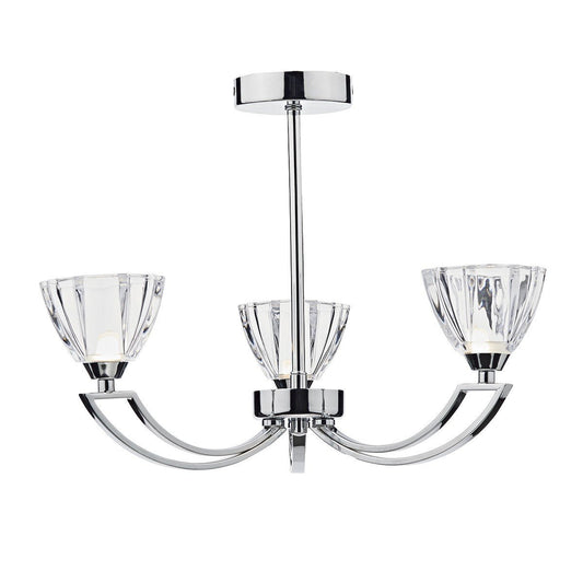Vito Polished Chrome 3 Lights Semi-Flush - London Lighting - 1
