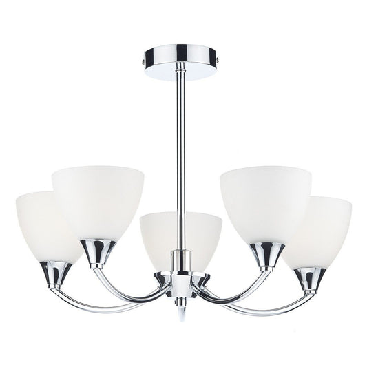 Watson Polished Chrome 5 Lights Semi-Flush - London Lighting - 1