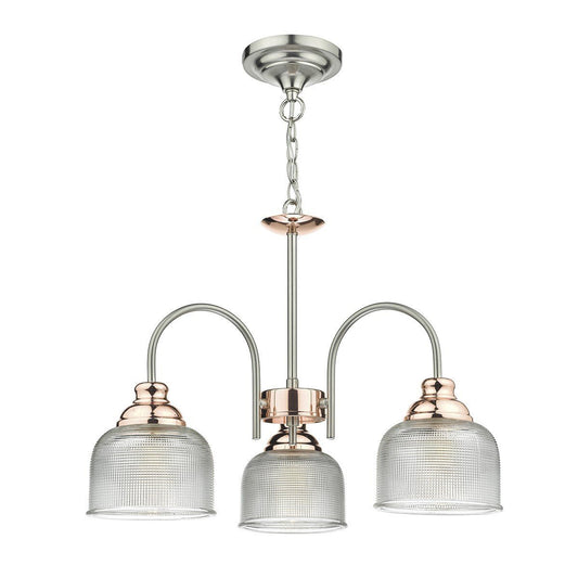 Wharfdale 3 Light Pendant Detail Glass Shades - London Lighting - 1
