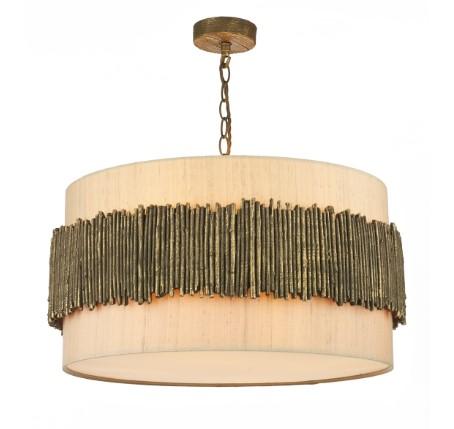 Willow Pendant With Taupe Silk Shade (other shade colours available) - ID 5640