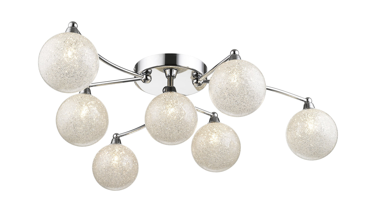 WIM Seven Lamp Crystal In Glass Globes Ceiling Light - ID 10508