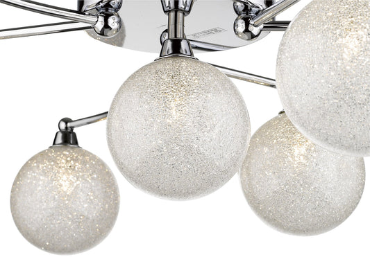 WIM Seven Lamp Crystal In Glass Globes Ceiling Light - ID 10508