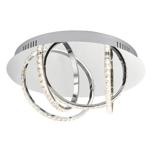 Woodford Polished Chrome and Crystal Small Flush LED Ceiling Light - ID 8152
