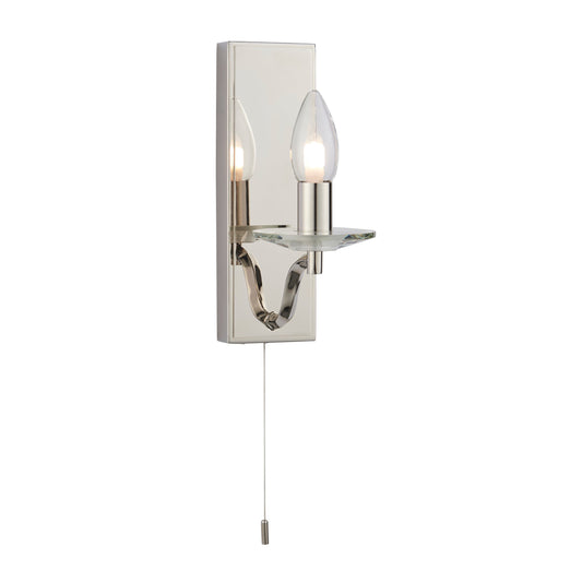 Timeless Polished Nickel & Crystal Bathroom Wall Light - ID 11680