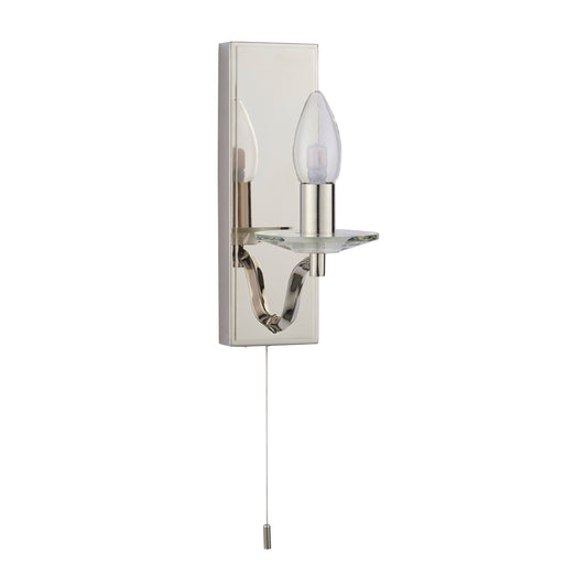 Timeless Polished Nickel & Crystal Bathroom Wall Light - ID 11680
