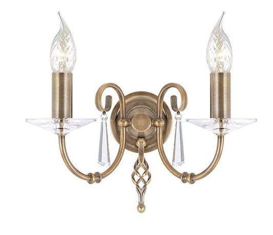 Aegean 2Lt Wall Light Aged Brass - London Lighting - 1