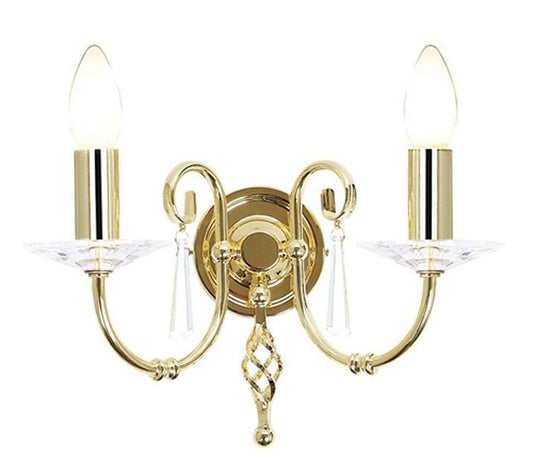 Aegean 2Lt Wall Light Polished Brass - London Lighting - 1