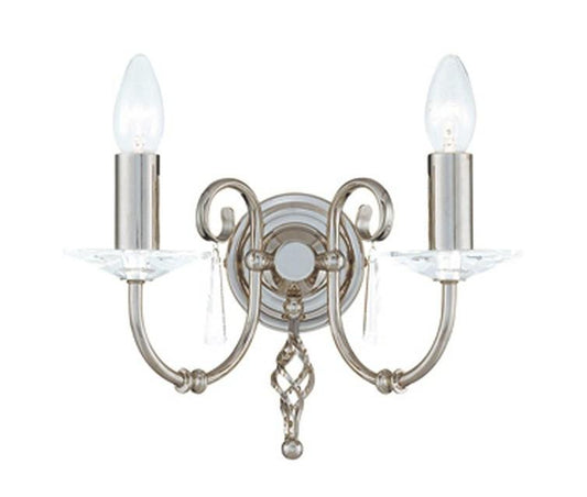Aegean 2Lt Wall Light Polished Nickel - London Lighting - 1