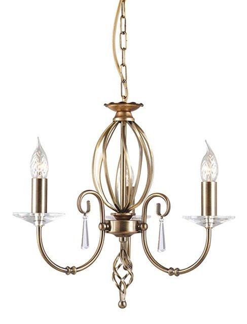 Aegean 3Lt Chandelier Aged Brass - London Lighting - 1