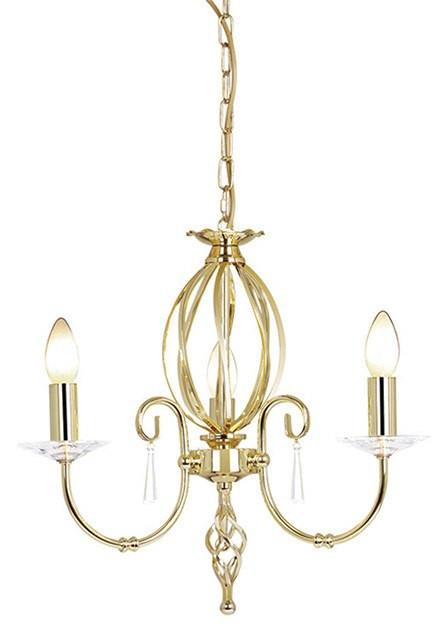 Aegean 3Lt Chandelier Polished Brass - London Lighting - 1