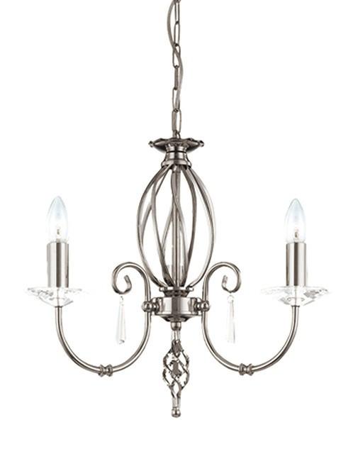 Aegean 3Lt Chandelier Polished Nickel - London Lighting - 1
