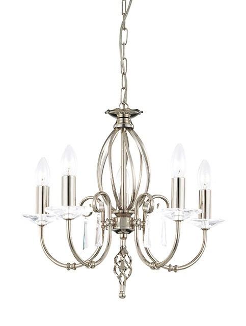 Aegean 5Lt Chandelier Polished Nickel - London Lighting - 1