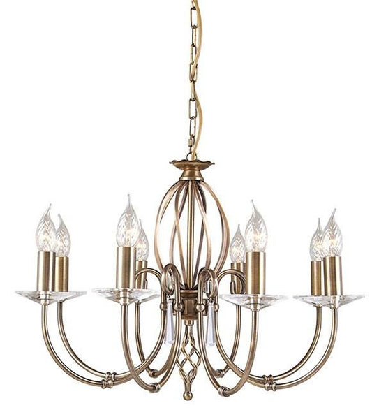 Aegean 8Lt Chandelier Aged Brass - London Lighting - 1