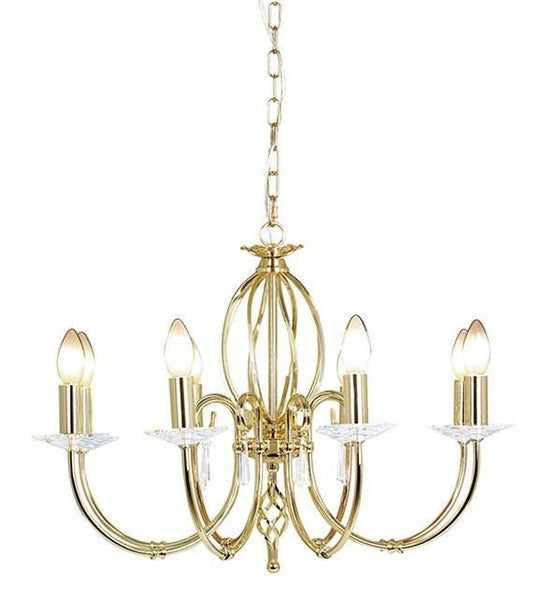 Aegean 8Lt Chandelier Polished Brass - London Lighting - 1