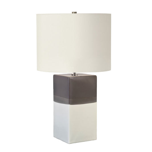 Cream Ceramic Table Lamp With Light Grey Shade - ID 9394